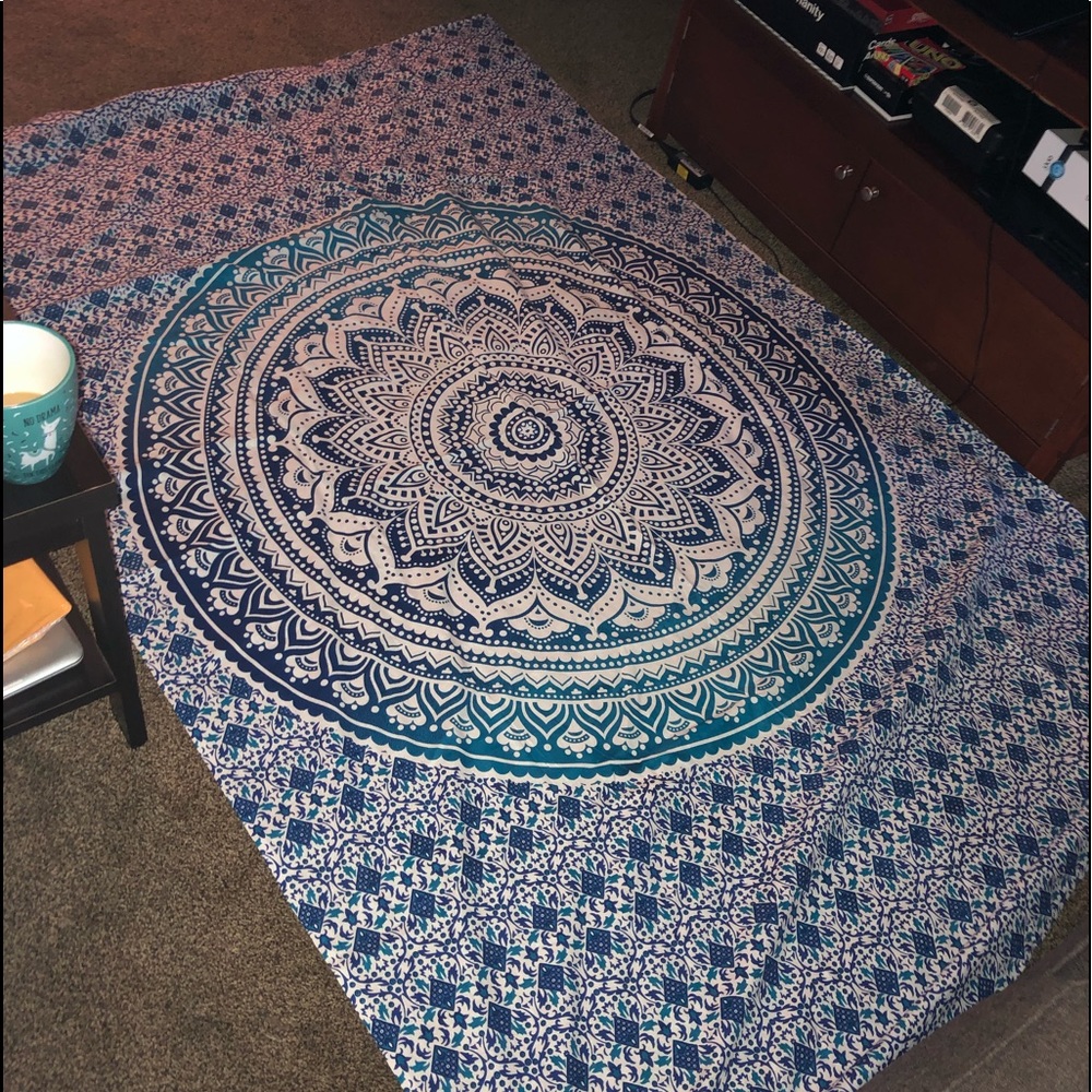 Blue mandela 54x84in tapestry